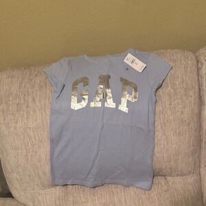GAP Kids Light Blue Tee with Metallic Logo